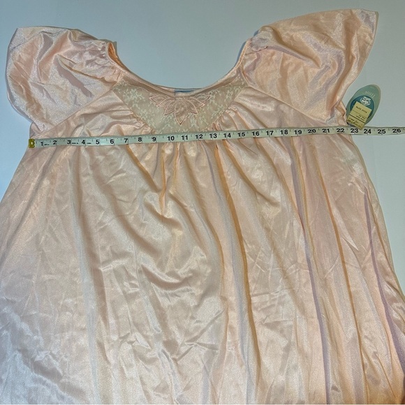Vtg Coffee Time By JC Penney Night Gown Lace Floral One Size - Picture 6 of 7